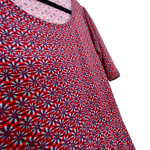 LuLaRoe XL Extra Large Midi Dress Geometric Boho Floral Pattern Summer Casual - Picture 2 of 4